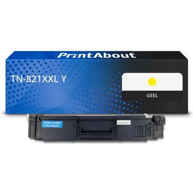 PrintAbout huismerk Toner TN-821XXL Y Geel Extra hoge capaciteit geschikt voor Brother