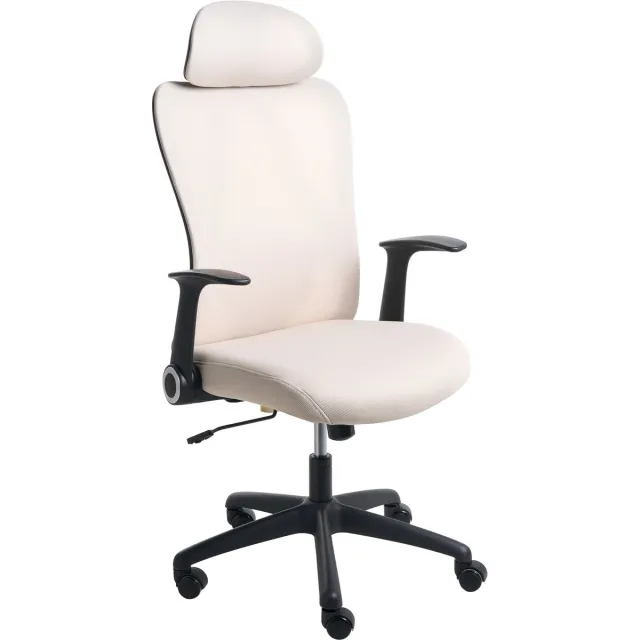 Beliani ZYVEN - Bureaustoel - Beige - Polyester