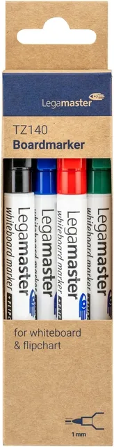 Legamaster Viltstift Legamaster TZ 140 whiteboard rond 1mm assorti blister à 4 stuks