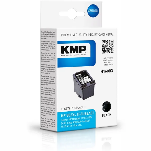 KMP Cartridge H168BX Compatibel vervangt HP 302XL Zwart 1745,4001