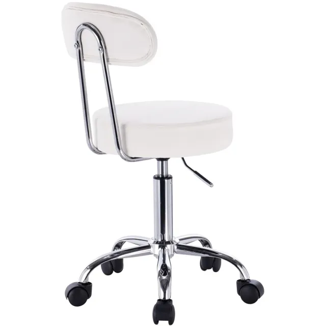 Klarven Bureaustoel Kunstleer Wit - Bureaustoelen - Bureaustoel Ergonomisch - Office Chair - In hoogte verstelbaar, 360 graden draaibaar - 5 wielen, draagvermogen 100 kg - B35xd50xh60cm