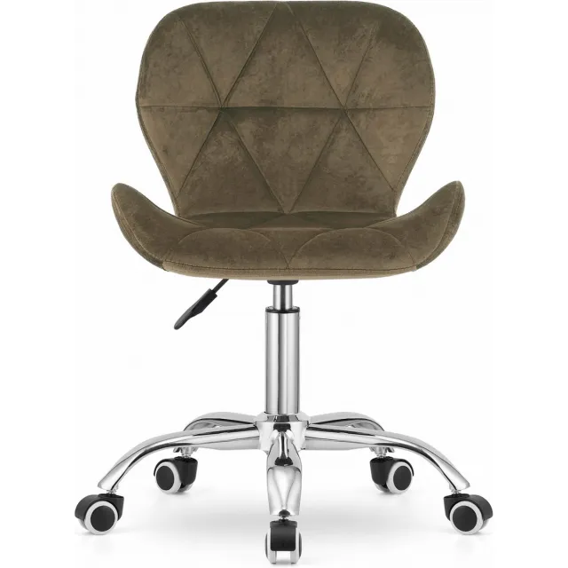 LEOBERT Bureaustoel AVOLA DORY-21 Bruin, Velvet Zitting, Ergonomisch en Verstelbare Zithoogte, 5-Poot Chrome Basis, Geschikt voor Thuis en Kantoor, Max. 110 kg