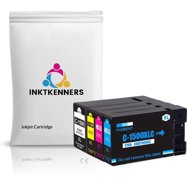 Inktkenners Inktcartridges Geschikt voor Canon PGI-1500 / PGI-1500XL | Multipack van 4 inkt cartridges Geschikt voor Canon Maxify MB2050, MB2150, MB2350, MB2750, MB2755 Multipack XL