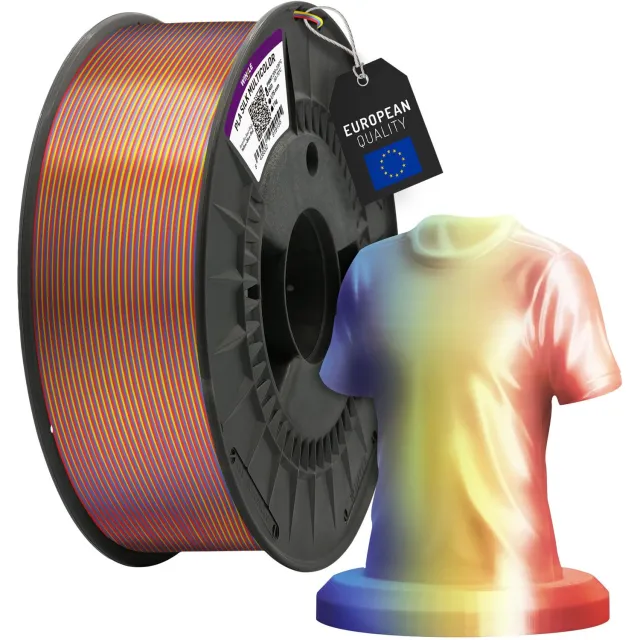 Winkle PLA Silk 3D Filament - Filament voor 3D printer - Hoge Nauwkeurigheid - Geel/Blauw/Rood - Ø 1,75 mm - 1 kg