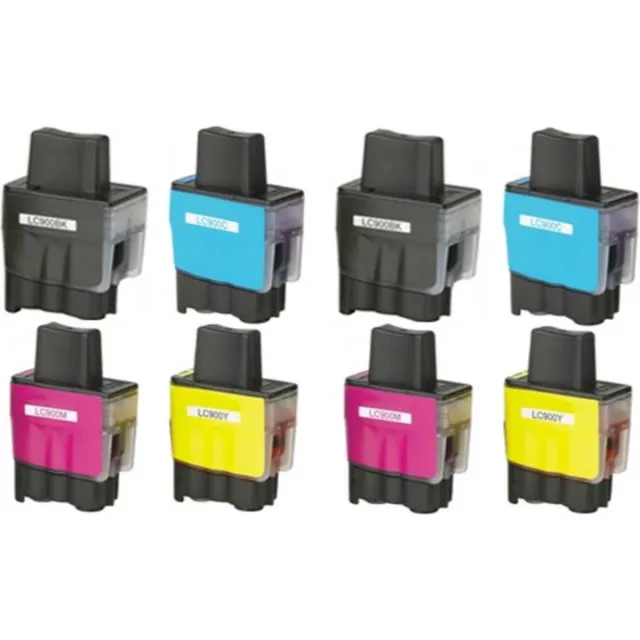 InktDL Huismerk geschikt voor Brother LC-900 Inktpatronen (8X) - DCP-120C - DCP-115C - DCP-117C - DCP-310 - DCP-340CW - MFC-3340 - MFC-410 - MFC-420 - MFC-425 - MFC-5440 - MFC-5840 - MFC-610 - MFC-620 - MFC-640 Multipack 8 Cartridges