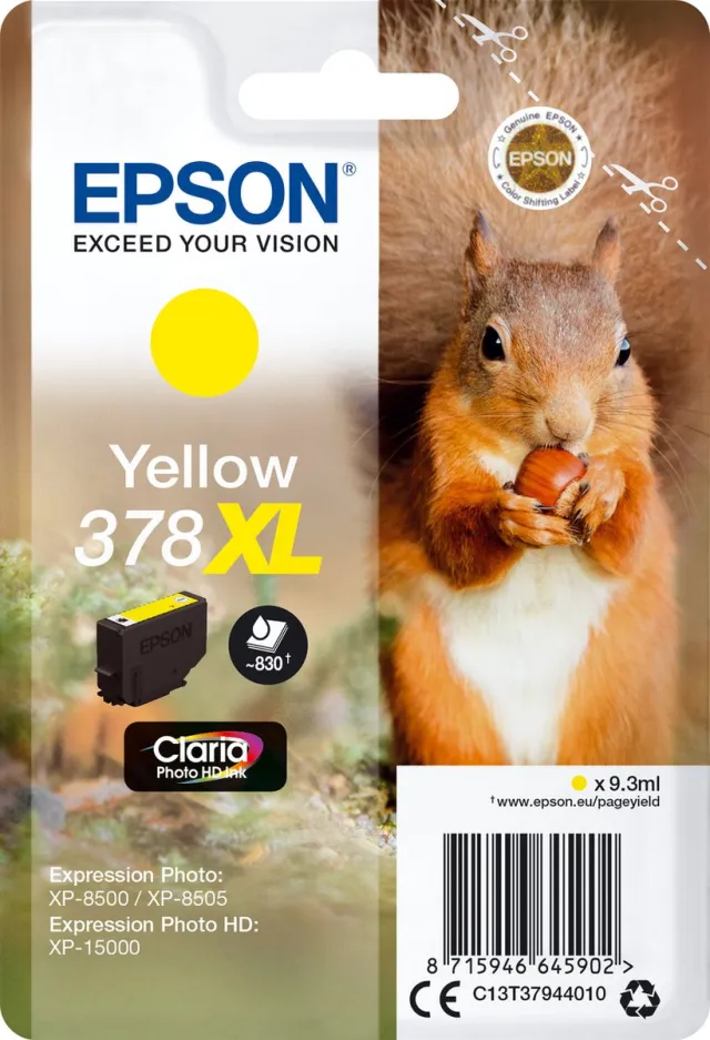 Epson Compatible Ink Cartridge Epson 378 Yellow Geel
