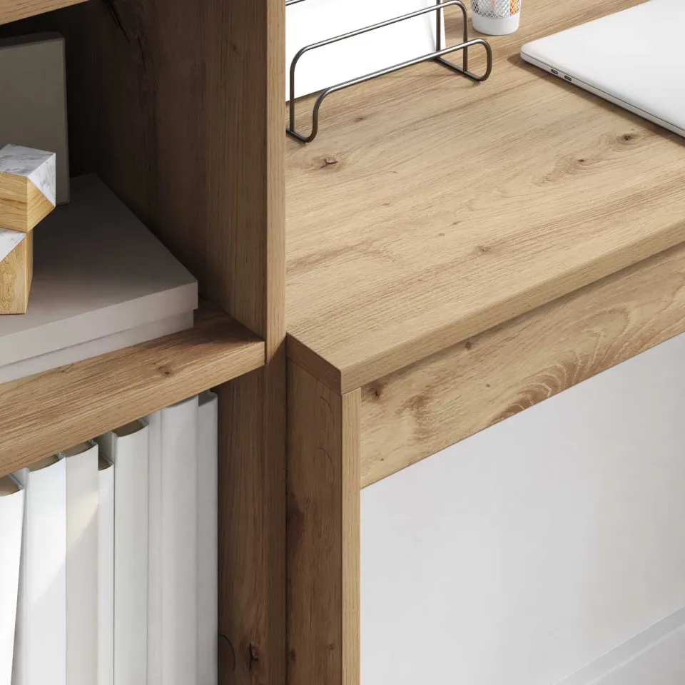 vidaXL Bureau Artisan Eiken 145,5 x 40 x 127 cm 2 st, foto 3