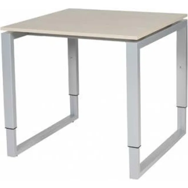 Schaffenburg Verstelbaar Bureau - Domino Plus 80x80 Eiken - alu frame Aluminium (RAL9006)/Lindberg eiken