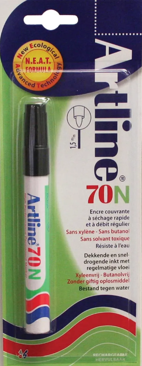 Artline Permanent marker Artline 70N zwart, op blister