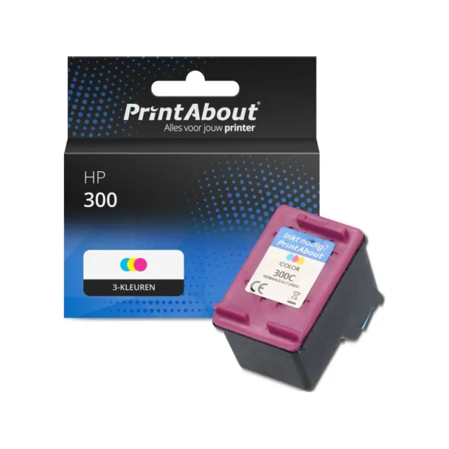 PrintAbout huismerk Inktcartridge 300 (CC643EE) 3-kleuren Geschikt voor HP