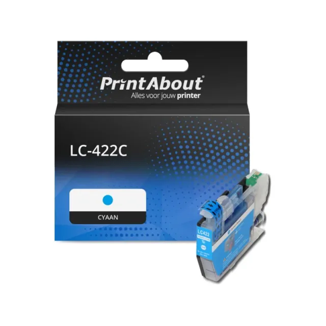 PrintAbout huismerk Inktcartridge LC-422C Cyaan Geschikt voor Brother