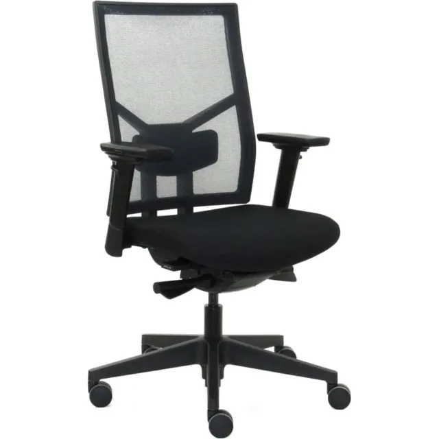 Workliving Zuidas Mesh Black Edition - Ergonomische Bureaustoel (N)EN 1335 Mesh - Zwart onderstel
