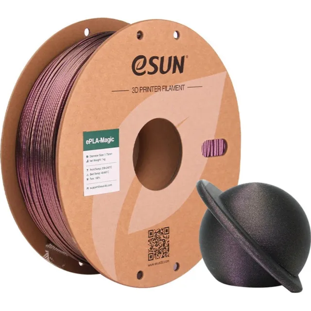 ESUN ePLA-Magic Donkerpaars glitter / Dark twinkling purple 1kg - 1.75mm - 3D printer filament