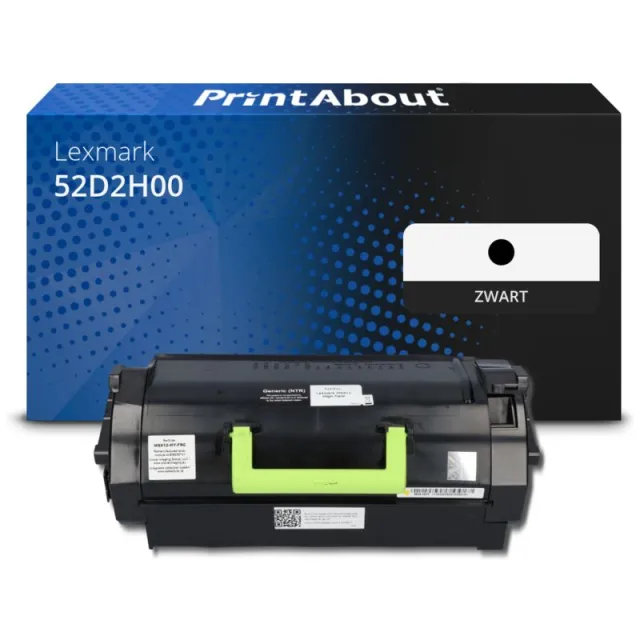 PrintAbout huismerk Toner 52D2H00 (522H) Zwart Hoge capaciteit Geschikt voor Lexmark