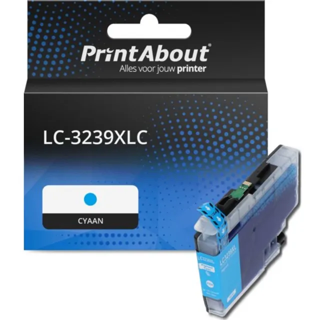 PrintAbout Huismerk Brother LC-3239XLC Inktcartridge Cyaan Hoge capaciteit