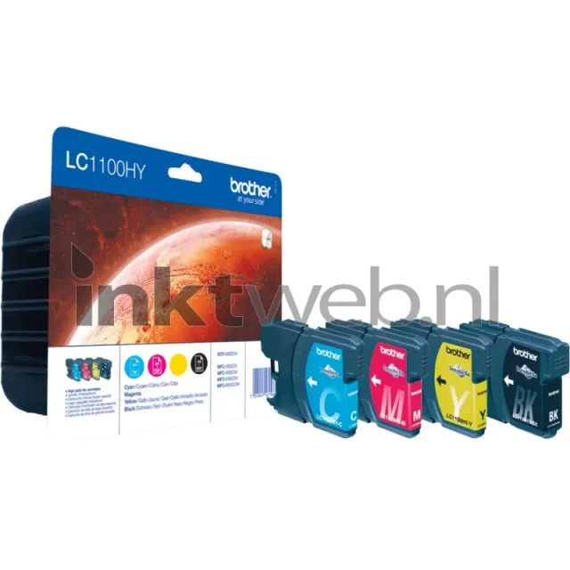 Brother LC-1100HY Multipack zwart en kleur (Origineel Hoge Capaciteit)