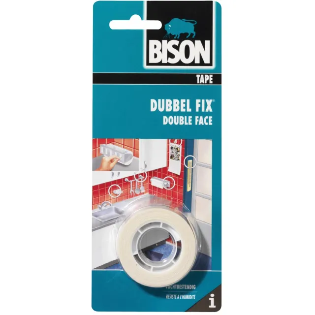 Bison Dubbelzijdige plakband wit