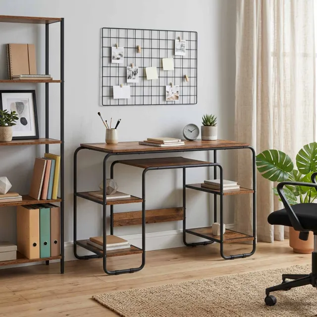 vidaXL Bureau met opbergruimte Oud hout 113.5 x 52 x 75.5 cm bruin, foto 2