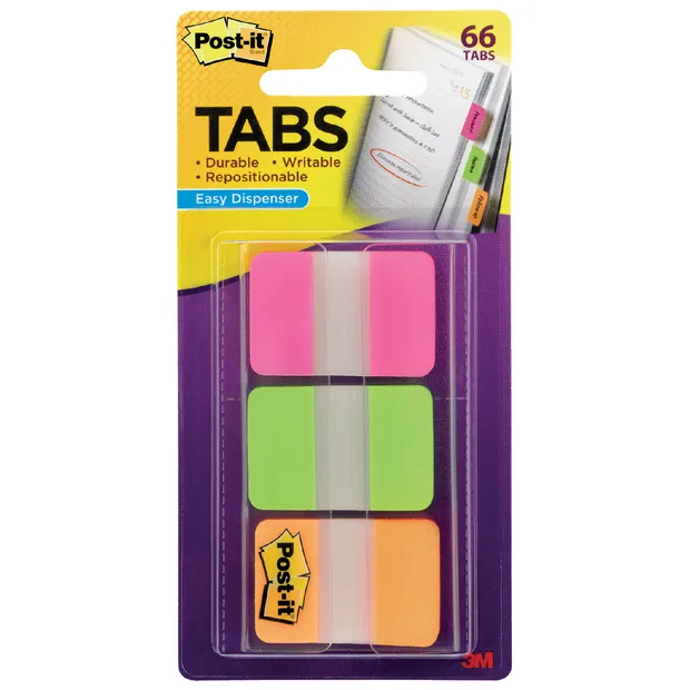 Post-it Indextabs Post-it 686PGO 25x38mm strong assorti 66 tabs