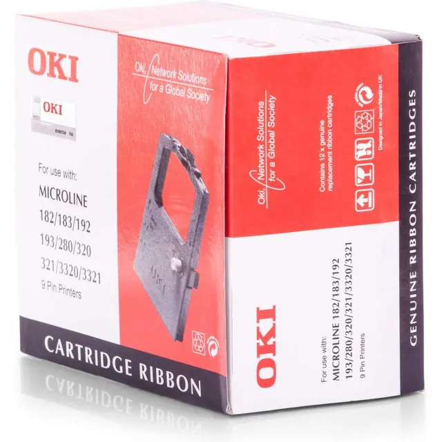 Oki Ribbon Black for Microline ML182/280/3320/3321 Zwart
