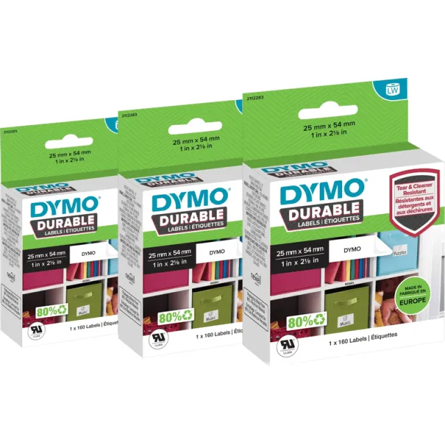 Dymo Duurzame LabelWriter Etiket 25x54mm 160 stuks 3-pack
