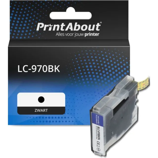 PrintAbout huismerk Inktcartridge LC-970BK Zwart geschikt voor Brother