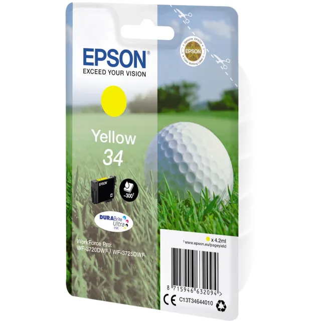 Epson inktcartridge 34, 300 pagina's, OEM C13T34644010, geel