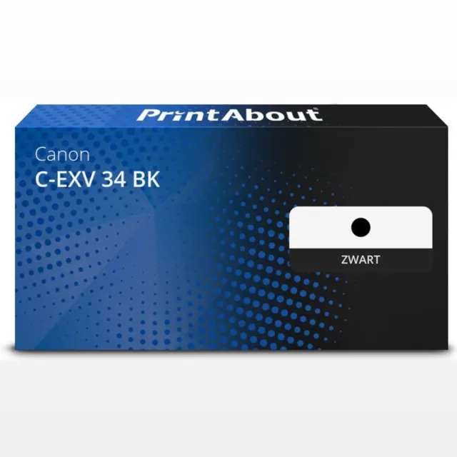 PrintAbout huismerk Toner C-EXV 34 BK Zwart geschikt voor Canon