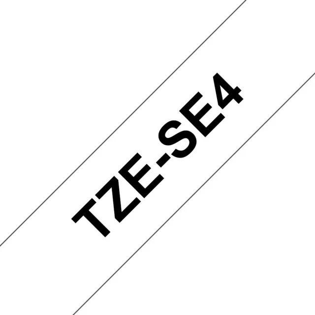 Brother TZ-SE4 18mm - black on white - securitytape (8m) zwart