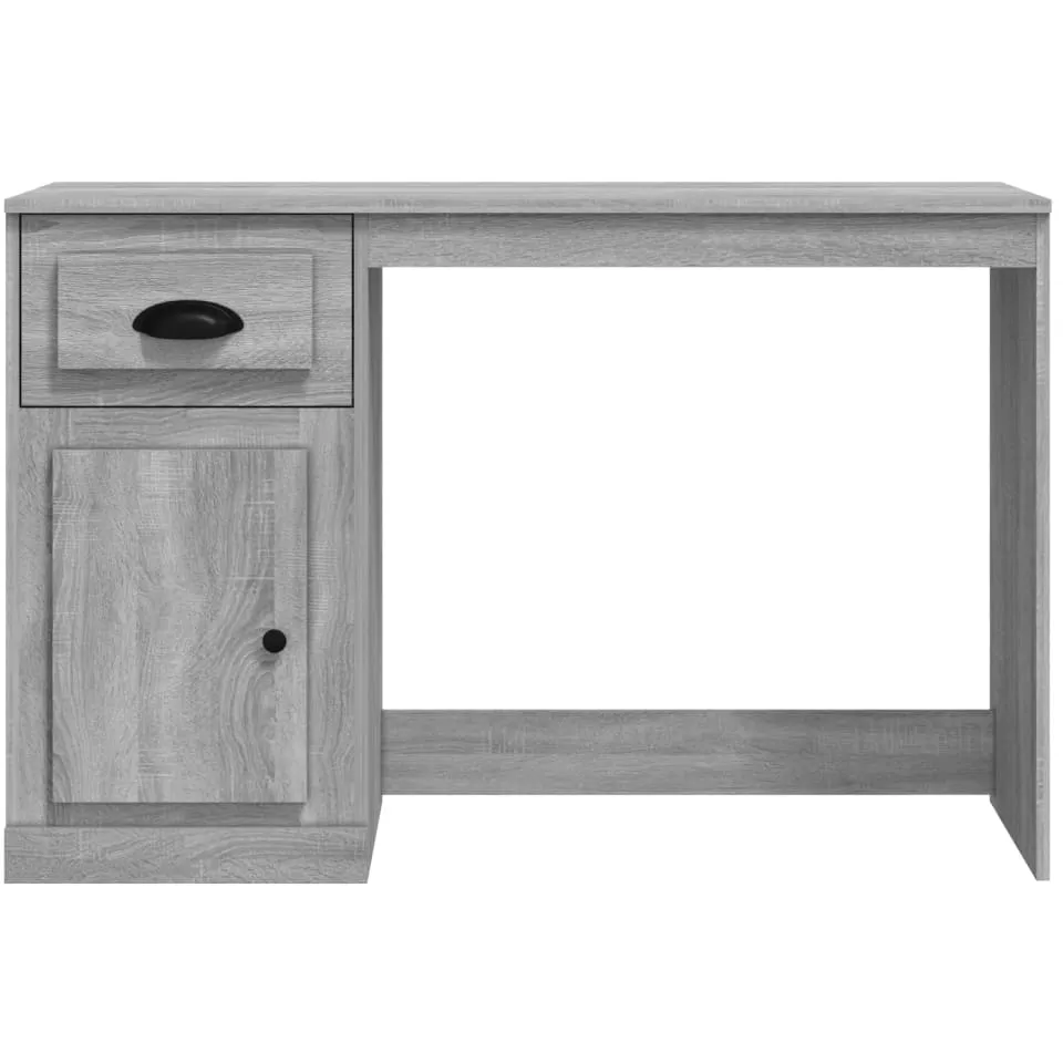 vidaXL Bureau met lade 115x50x75 cm bewerkt hout grijs sonoma eiken, foto 3