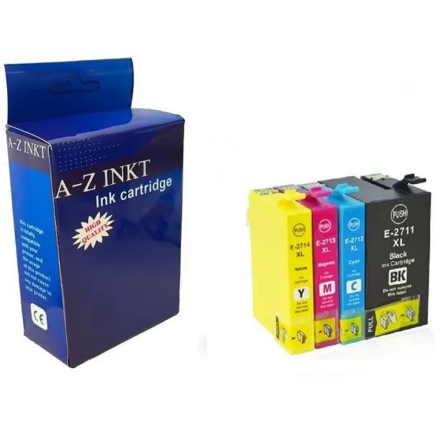 AtotZinkt Compatible inkt cartridges voor Epson 27XL | Multipack van 4 x inktcartridges voor Epson Workforce WF-3620WF, WF-3620DWF, WF-3640DTWF, WF-7110DTW, WF-7210DTW, WF-7610DWF, WF-7615DWF, WF-7620DTWF, WF-7710DWF, WF-7715DWF, WF-7720DTWF
