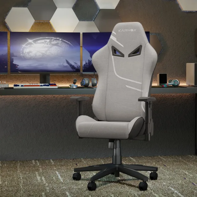 CHICFURN Gamingstoel - Kantelbare rugleuning - Stof - Lichtgrijs