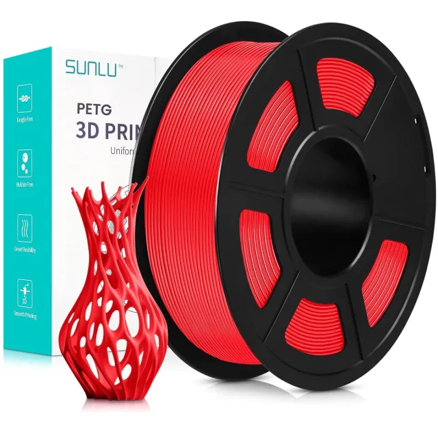 Sunlu PETG Rood / Red 1kg - 1.75mm - 3D printer filament