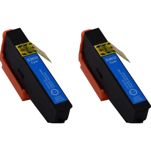 KATRIZ huismerk inkt voor|Epson C13T26324010|13ml | ( 2stuks) - Met chip Cyaan
