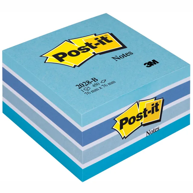 Post-It Notes kubus, 450 vel, ft 76 x 76 mm, blauw