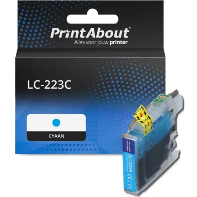 PrintAbout huismerk Inktcartridge LC-223C Cyaan geschikt voor Brother