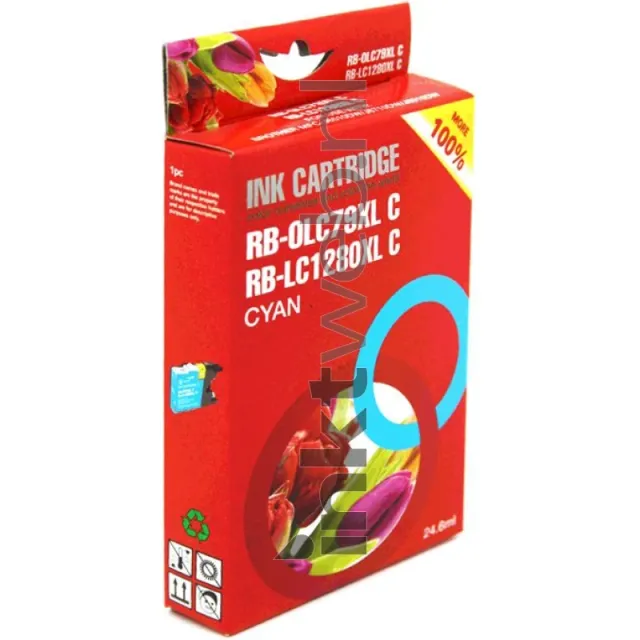 FLWR Huismerk Brother LC-1280XL cyaan (Huismerk (compatible))