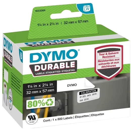 Dymo Etiket Dymo LabelWriter industrieel 32x57mm 1 rol á 800 stuks wit