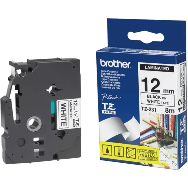 Brother TZe-231 Label Zwart op Wit (12 mm x 8 m)