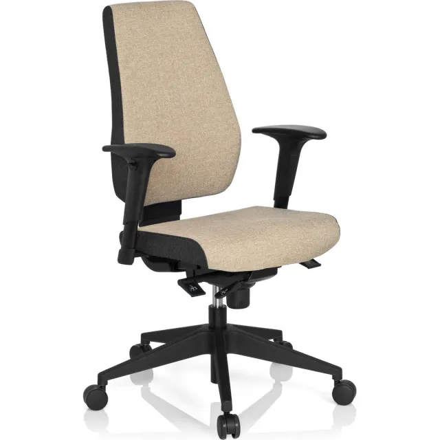 hjh office Pro-Tec 500 - Bureaustoel - Stof - Beige / grijs