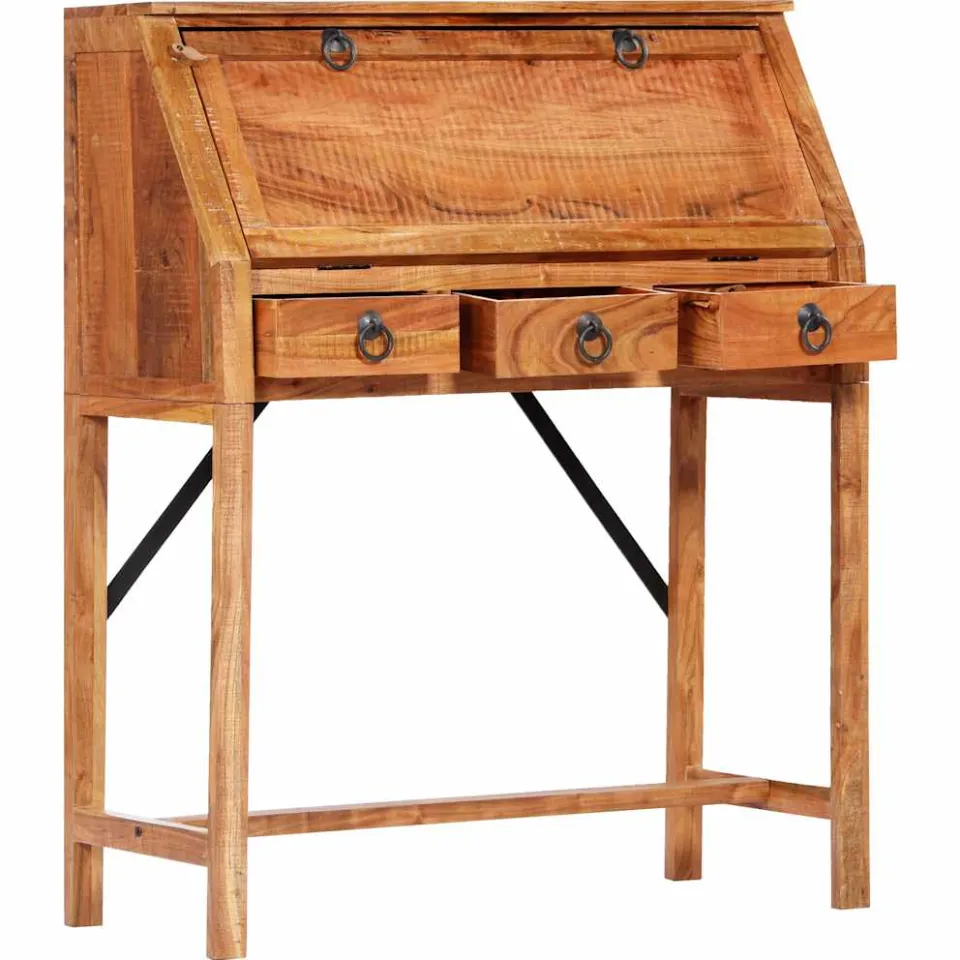 vidaXL Schrijftafel 90x40x107cm massief acaciahout bruin, foto 4