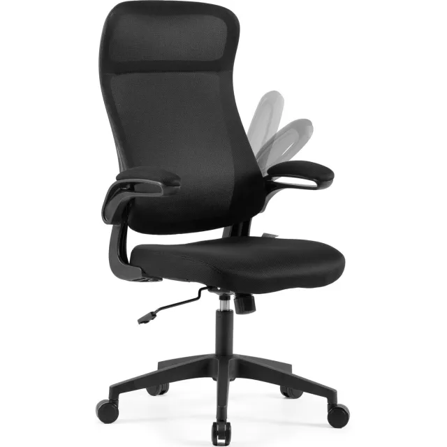 SENSE7 Revo Ergonomische Bureaustoel - Draaistoel - Inklapbare Armleuningen - Mesh Rugleuning - Verstelbaar - Zwart