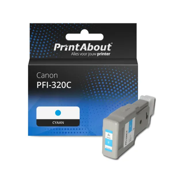 PrintAbout huismerk Inktcartridge PFI-320C Cyaan Hoge capaciteit Geschikt voor Canon