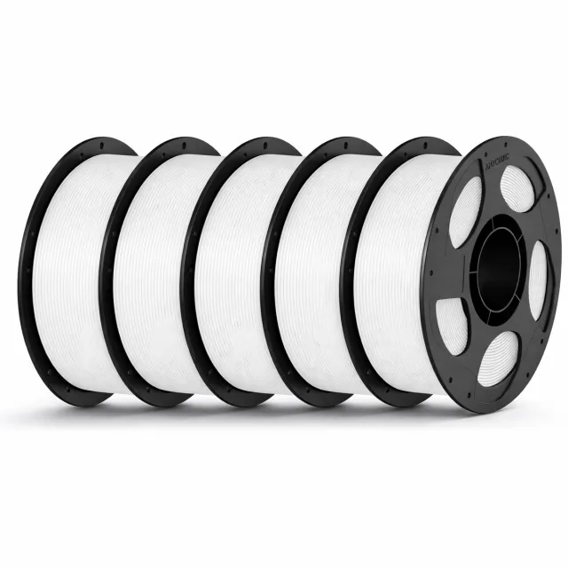 Anycubic PETG Filament Wit Bundel 5KG (5x1KG) – 1.75mm – Sterk & Duurzaam – 3D Printer Filament – Helder Wit