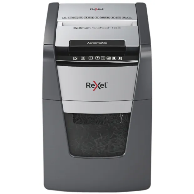 Rexel Papiervernietiger Rexel Optimum Auto+ 100M P5 snippers 2x15mm zwart