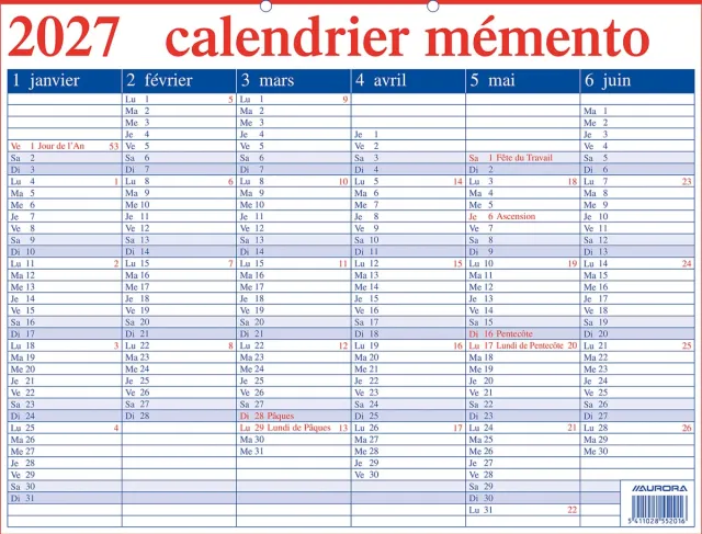 Aurora Memento 20 Franstalig, 2027