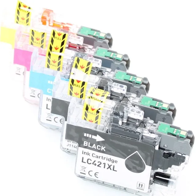 ABC huismerk set 5x inkt cartridge geschikt voor Brother LC421XL geschikt voor DCP-J1050DW DCP-J1140DW MFC-J1010DW Set 4 kleuren