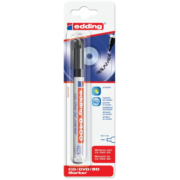 Edding Cd marker edding 8400 rond 0.5-1.0mm zwart blister à 1 stuk