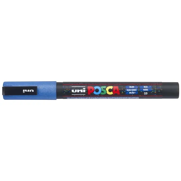 Posca Paintmarker Uni POSCA PC3M fijn glitter donkerblauw