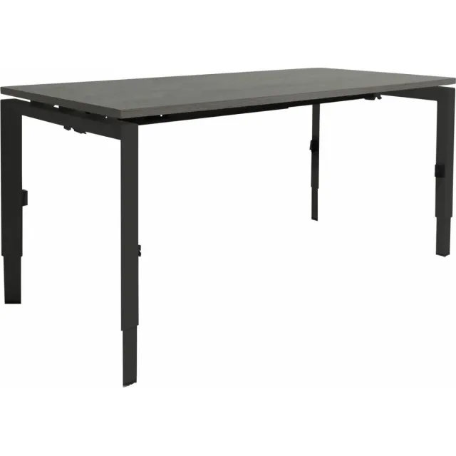 Schaffenburg Linesto N3 bureau, hoogte instelbaar (65-85cm) met 160x80cm logan eiken zwevend 25mm blad en wit (RAL9010) vierpoot N-frame (poot driehoekig 50x50x75 mm.), (met geïntegreerde kabelgoot) Wit (RAL9010)/Logan eiken